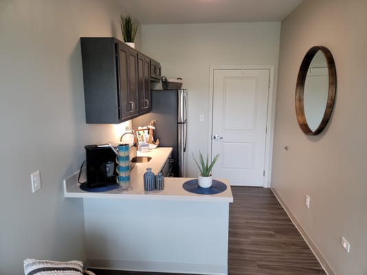 Well-equipped kitchenette in a resident room