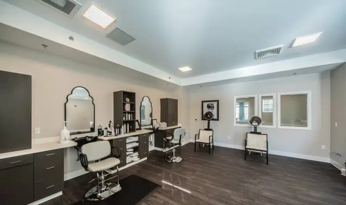 Interior view of a salon area for residents