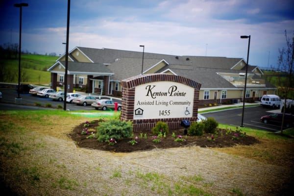 Exterior view of Kenton Pointe Assisted Living sign