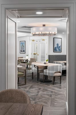 Interior view of a common area in a senior living facility