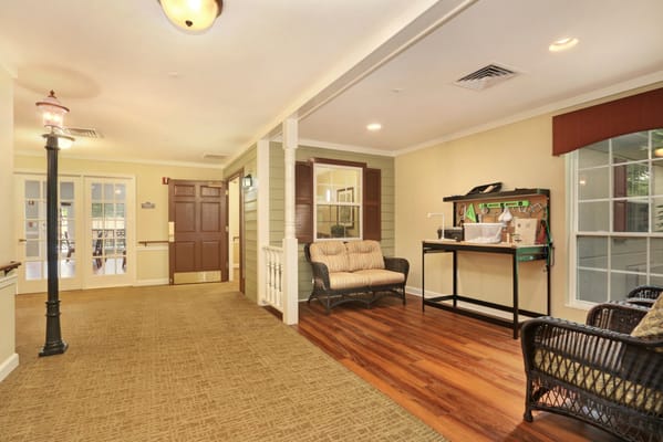 Interior view of a common area in a senior living facility