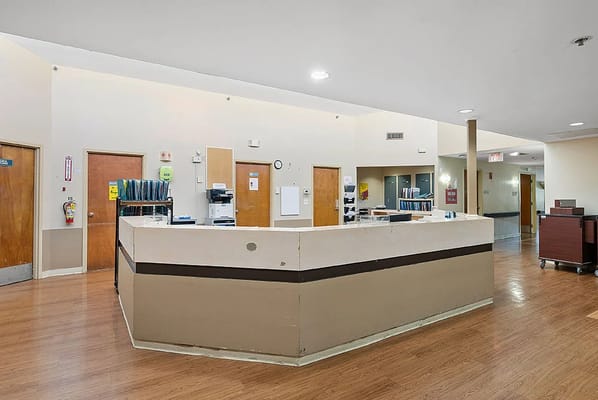 Reception area of the assisted living facility