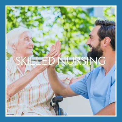 Caregiver and elderly resident sharing a moment