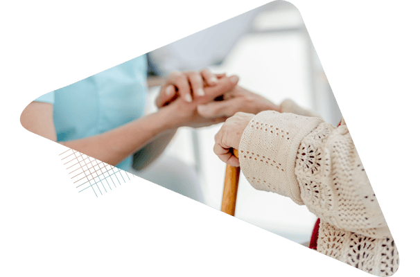 Health worker assisting an elderly resident