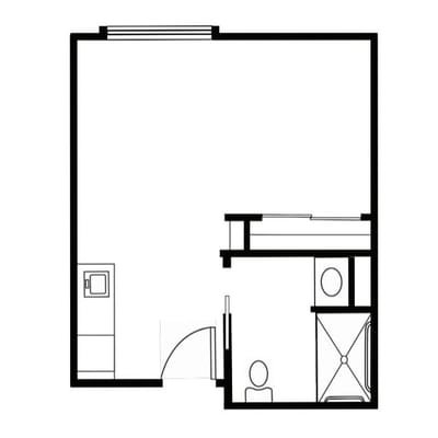 Architectural floor plan of a resident unit