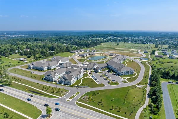 Aerial view of Meadow Valley senior living facility