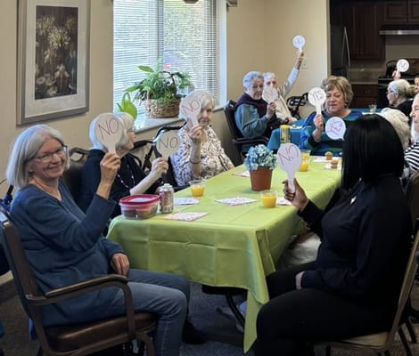 Residents engaging in a lively activity session