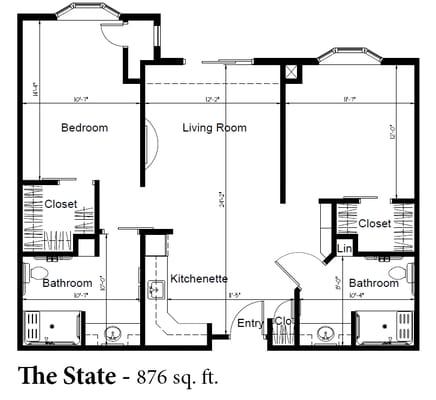 Architectural floor plan of a living space