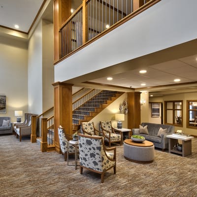 Bright and welcoming common area with comfortable seating