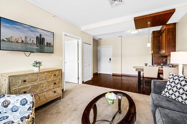 Interior view of a resident's room in the facility