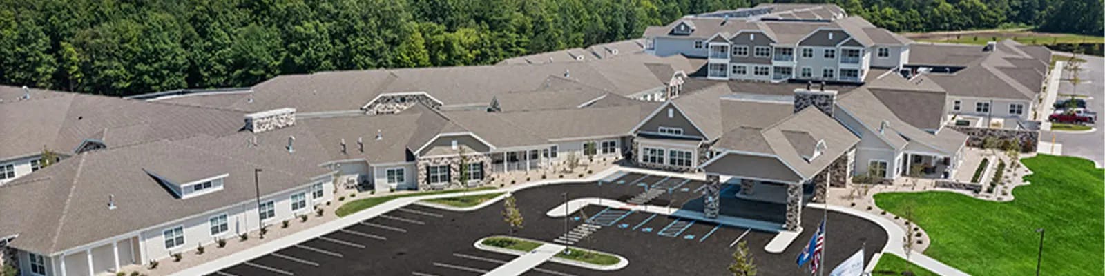 Aerial view of Quincy Place Senior Living campus