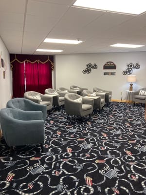 Cozy interior lounge with seating and decor