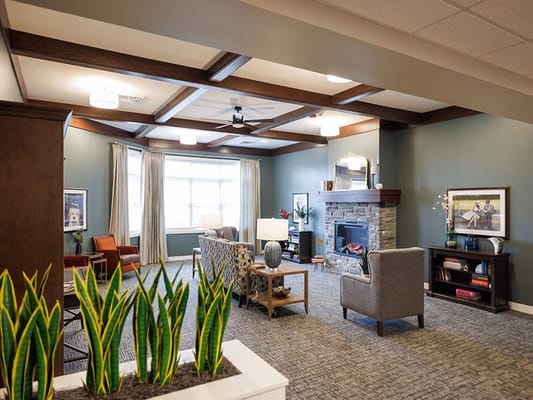 Cozy common area with comfortable seating and decor