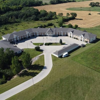 Aerial view of Park Gardens with surrounding nature