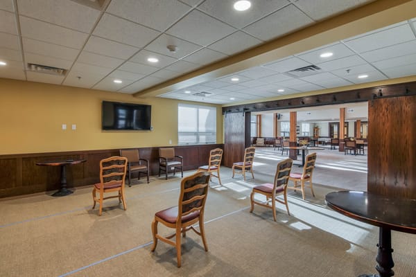 Common area setup for activities with chairs