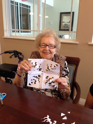 Resident engaged in an arts and crafts activity