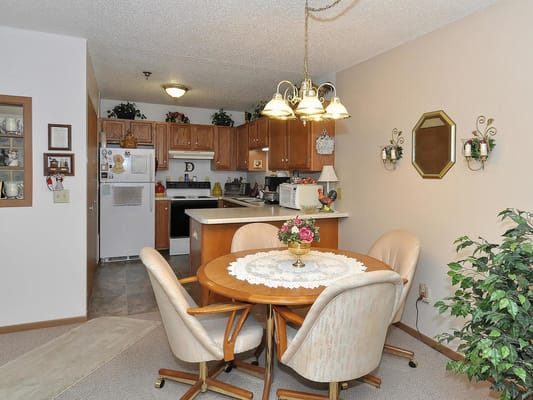 Cozy dining area in a resident unit