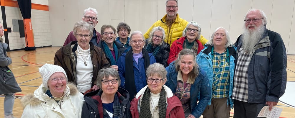 Group photo of residents in a social setting