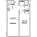 Architectural floor plan of a unit layout
