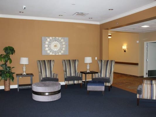 Interior lounge area with comfortable seating