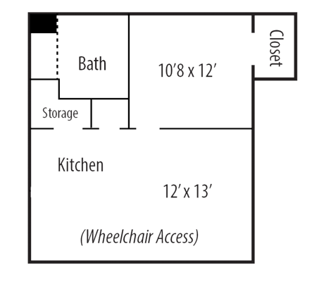 Architectural floor plan showing room layout