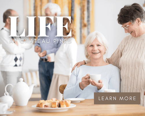 Residents enjoying coffee in a cozy common area