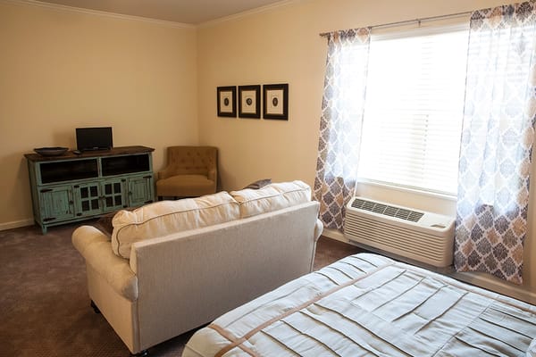 Cozy resident room with natural light