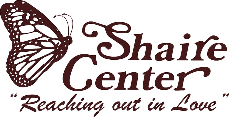 Logo of The Shaire Center with butterfly design