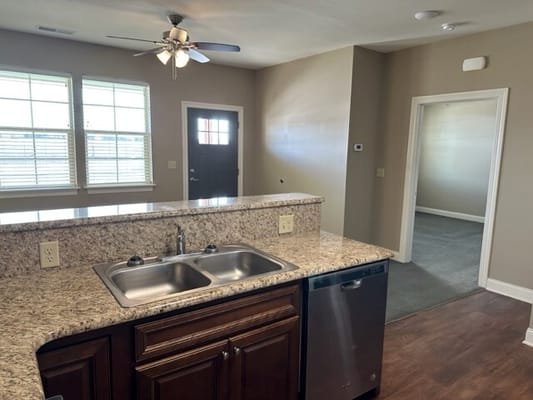 Interior view of a kitchen area in a resident suite