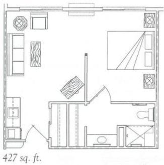 Architectural floor plan with living space layout