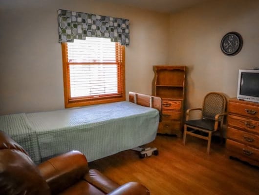 Private bedroom in a senior living facility