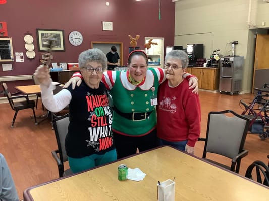 Residents enjoying festive holiday spirit together