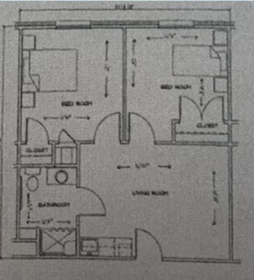 Architectural floor plan of a residential unit