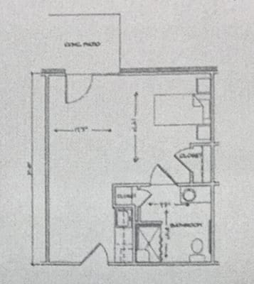 Architectural floor plan of a resident unit