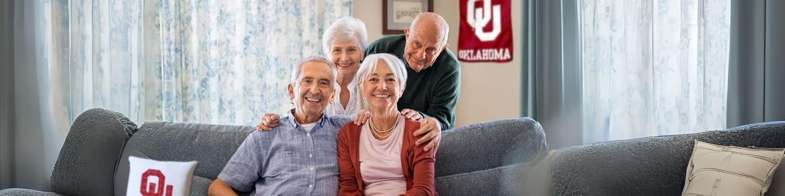 Residents enjoying each other's company in a cozy common area