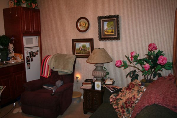 Cozy interior of a private resident room with decor