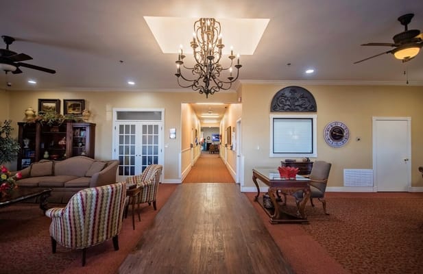 Interior common area with residents relaxing