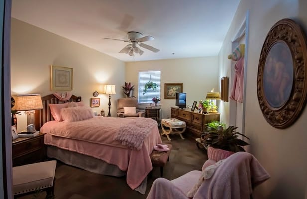 Cozy private resident room with warm decor