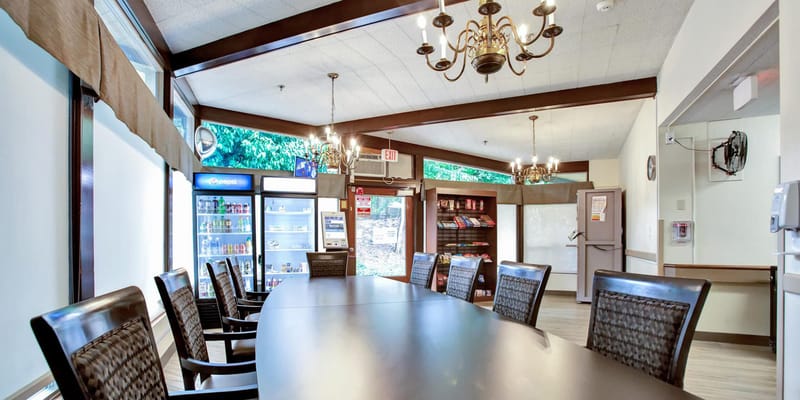 Common area with seating and refreshments