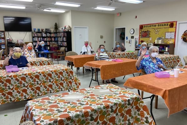 Residents enjoying an activity in a common area