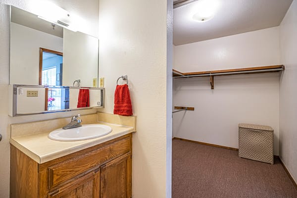 Interior view of a resident's bathroom