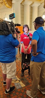 Interview with a person in a community space