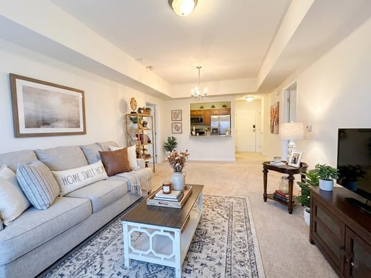 Cozy interior living area with comfortable furniture