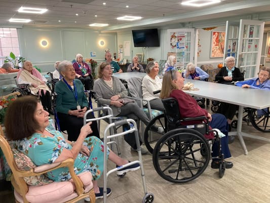 Residents engaged in an activity session in a common area