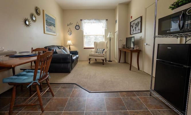 Cozy interior living space with a seating area