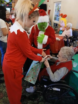 Residents gathered for a festive holiday activity