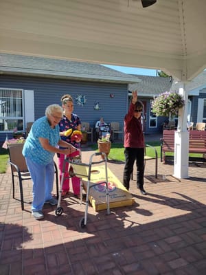 Residents participating in an outdoor activity