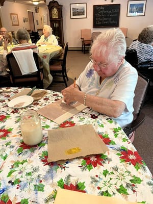 Resident engaged in an arts and crafts activity