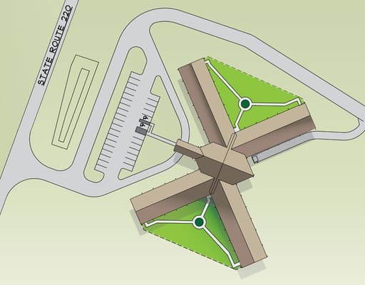 Architectural floor plan of the facility layout