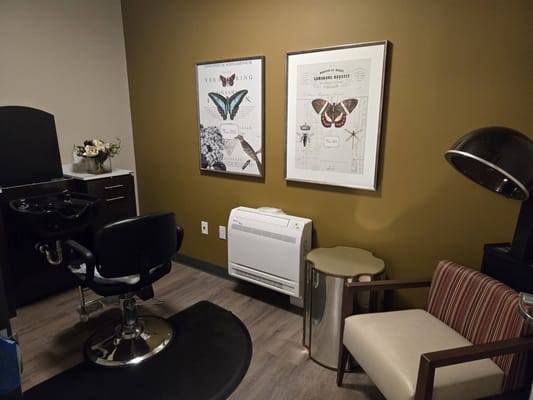 Interior of a salon space with decor